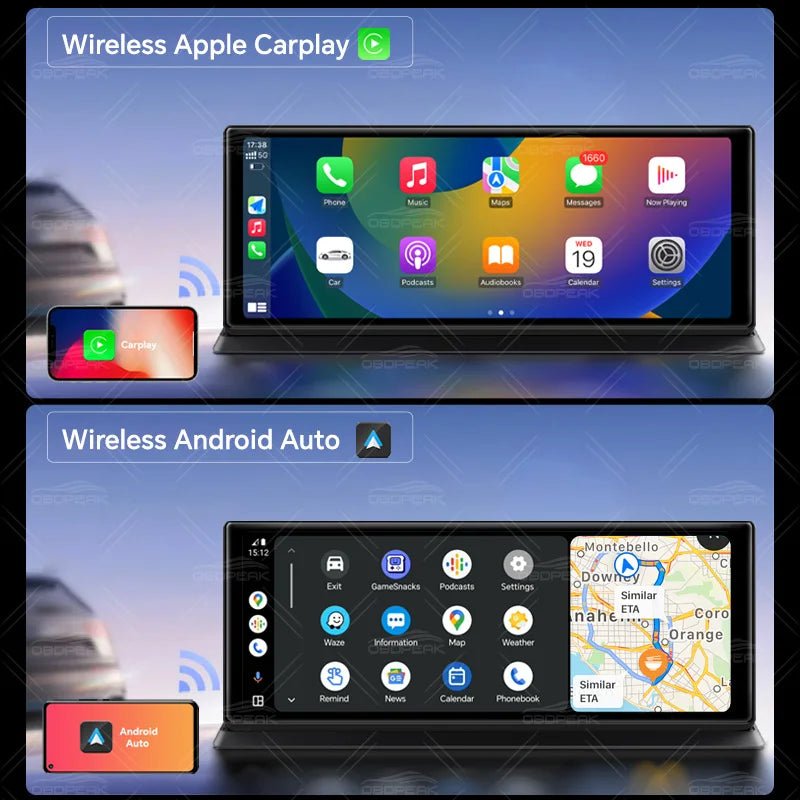 K60 Pro Car Dash Cam 11.3 Inch Android 14 AI - Wireless CarPlay And Android Auto