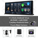 K60 Pro Car Dash Cam 11.3 Inch Android 14 AI - Wireless CarPlay And Android Auto
