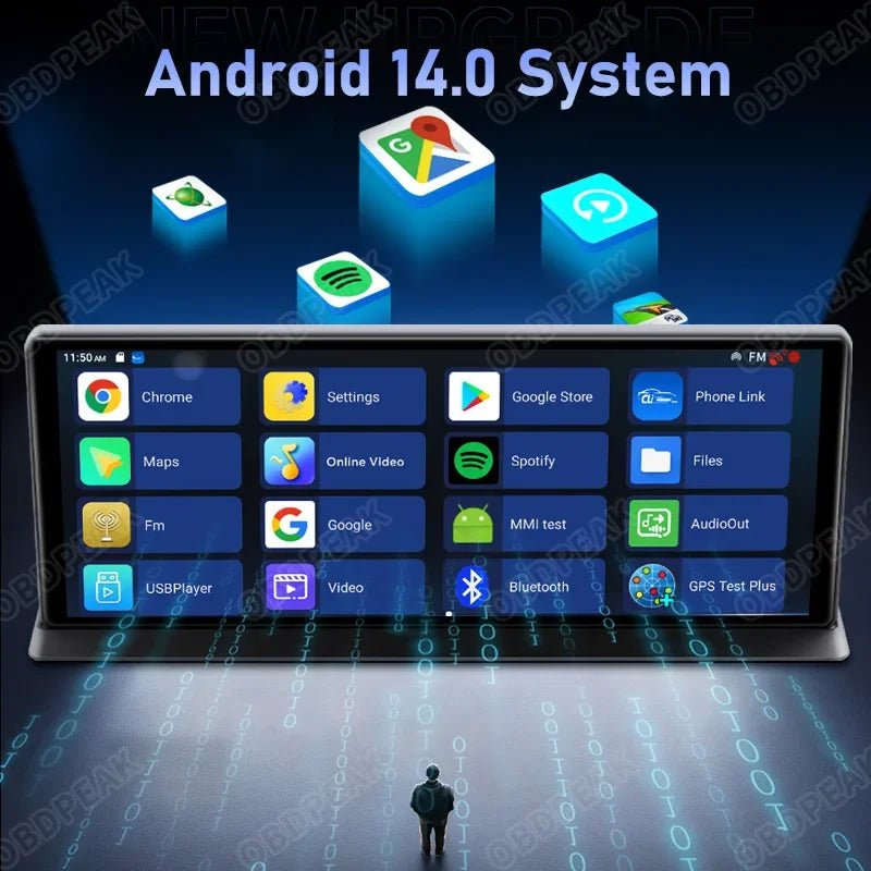 K60 Pro Car Dash Cam 11.3 Inch Android 14 AI - Wireless CarPlay And Android Auto