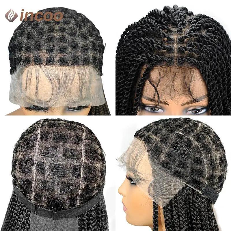 Kanekalon Synthetic Braided Lace Front Wigs Style Options