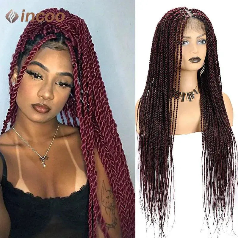 Kanekalon Synthetic Braided Lace Front Wigs Style Options