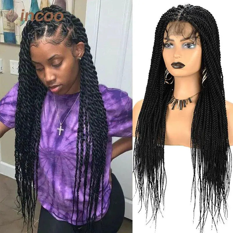 Kanekalon Synthetic Braided Lace Front Wigs Style Options
