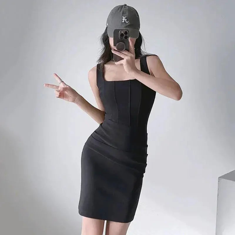 Kardashian Square Neck Sheath Dress Chic Alluring Style