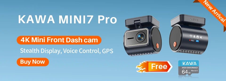KAWA D5 2K Dash Cam - Hands Free Voice Control And WiFi App Monitor With Clarity