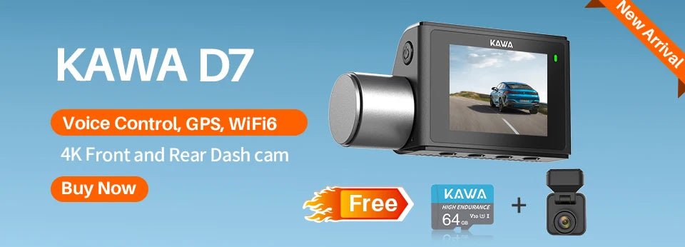 Kawa Mini 3 Dash Camera - 2K Video With Voice Control And Night Vision WiFi Plus