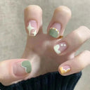 Kawaii Black Heart Coffin False Nail Tips Trendy Nail Kit