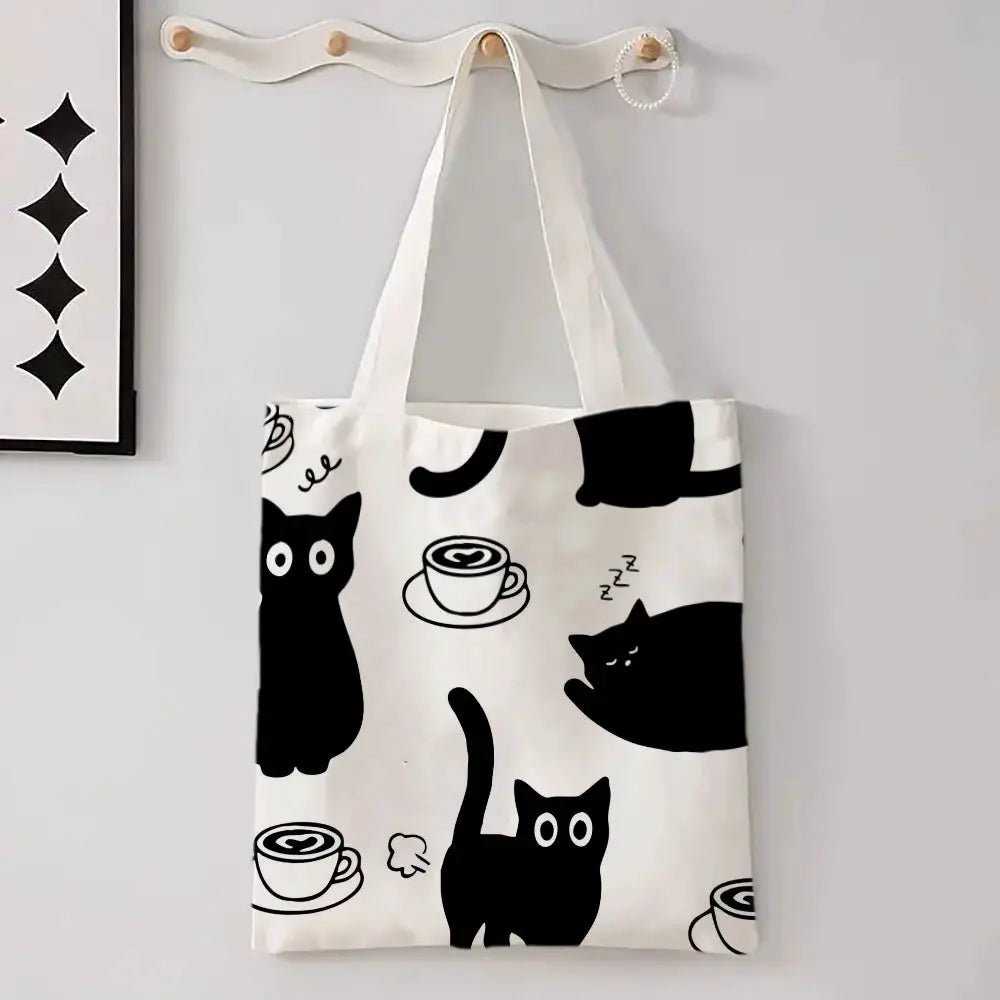 Kawaii Cartoon Cat Tote Bag Large Capacity Must Have Womens Shoulder Bag