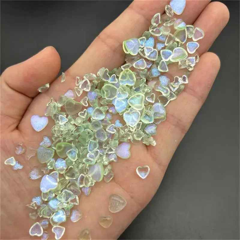 Kawaii Heart Nail Charms Set Resin Decor Kit For Nails