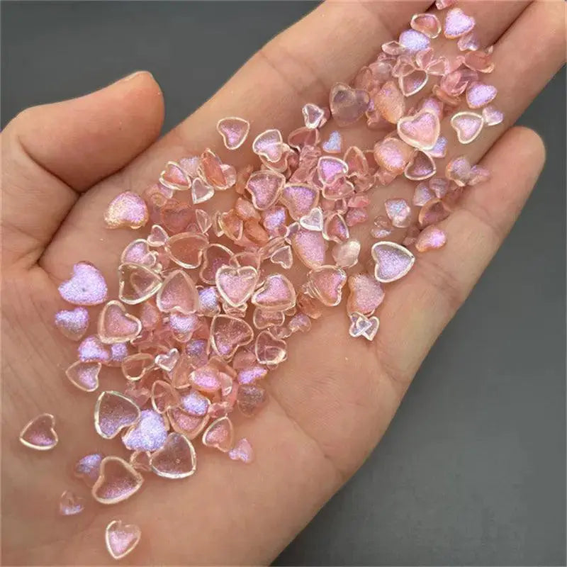 Kawaii Heart Nail Charms Set Resin Decor Kit For Nails
