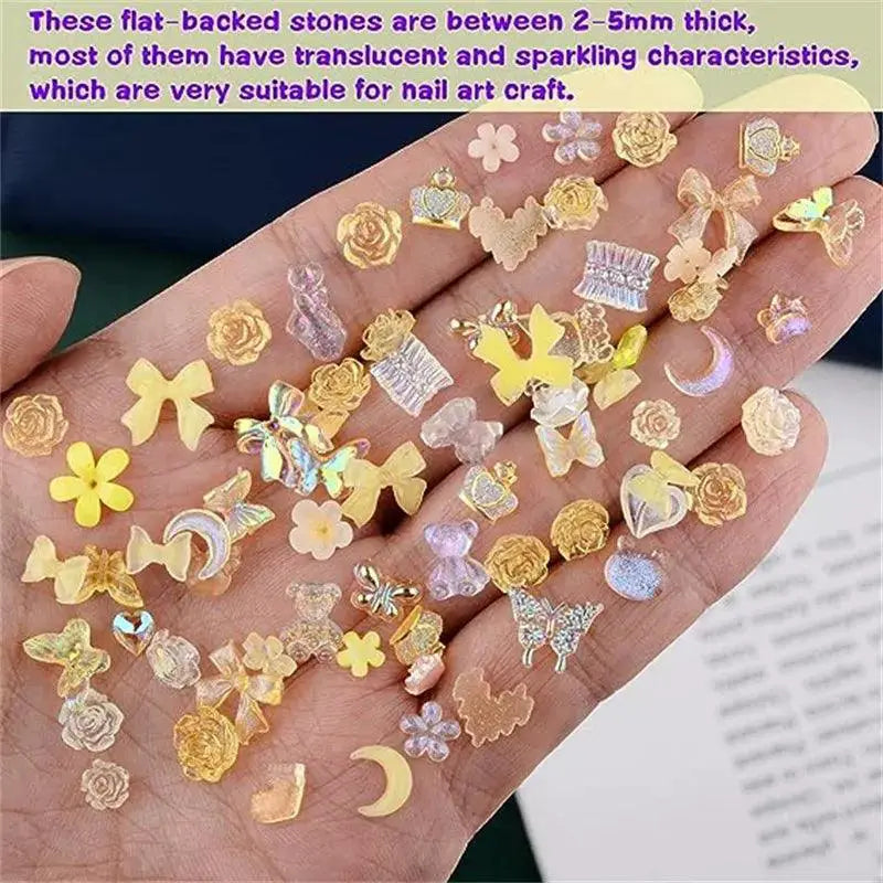 Kawaii Resin Nail Charms And Rhinestones Candy Theme Decor