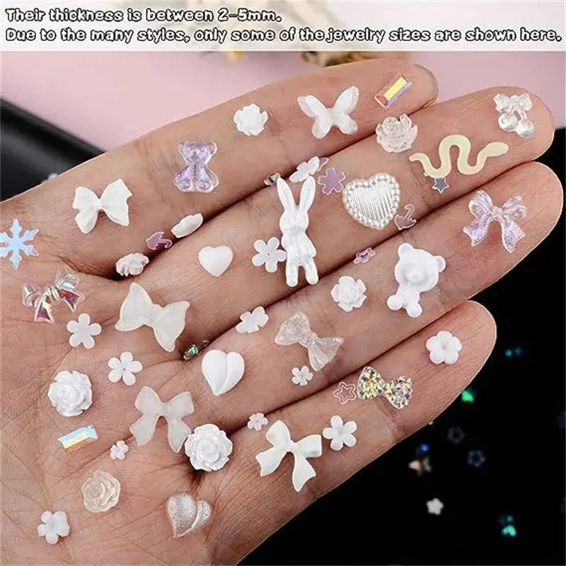 Kawaii Resin Nail Charms And Rhinestones Candy Theme Decor