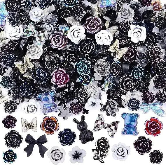 Kawaii Resin Nail Charms And Rhinestones Candy Theme Decor