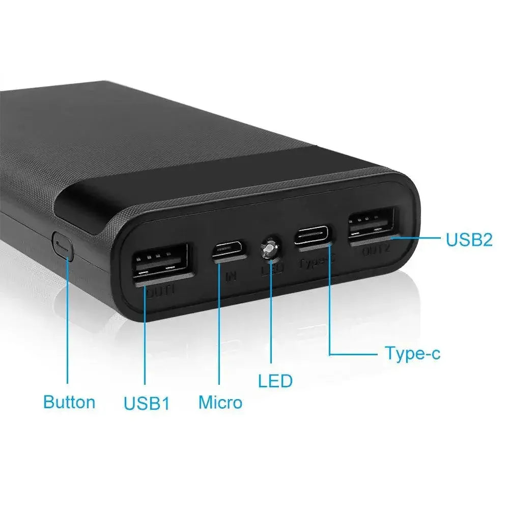 Kebidumei 5V Dual USB Power Bank Shell For 4 And 6 18650