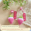 Keychain Slightly Tipsy Pendant Berry Crocheted DIY Craft