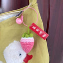 Keychain Slightly Tipsy Pendant Berry Crocheted DIY Craft