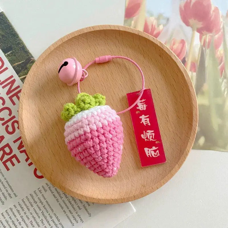 Slightly Tipsy Berry Keychain Crocheted Pendant DIY Craft