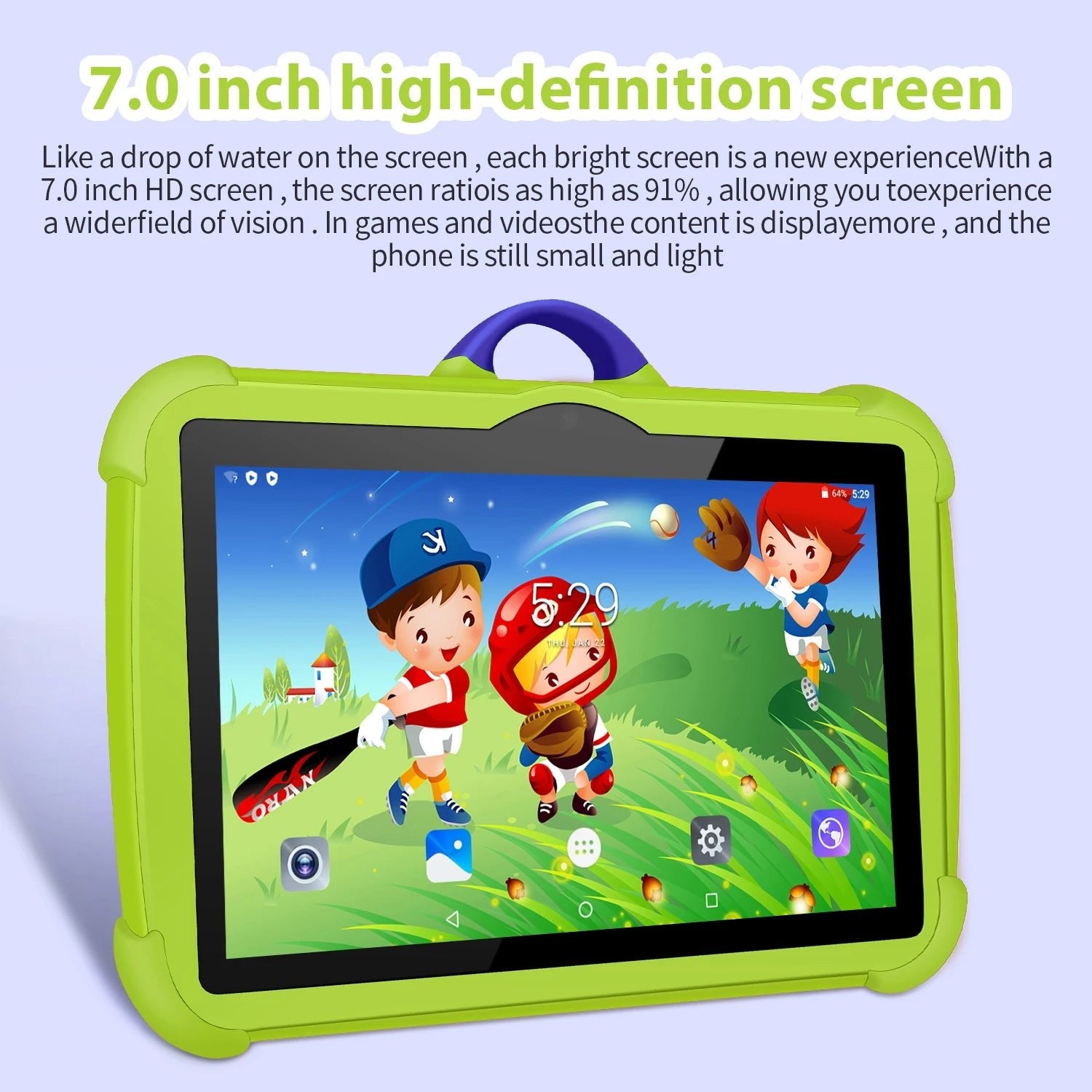 KidBright 7 Inch Android Kids Tablet Quad Core 4GB RAM 64GB ROM Play - Learn Fun