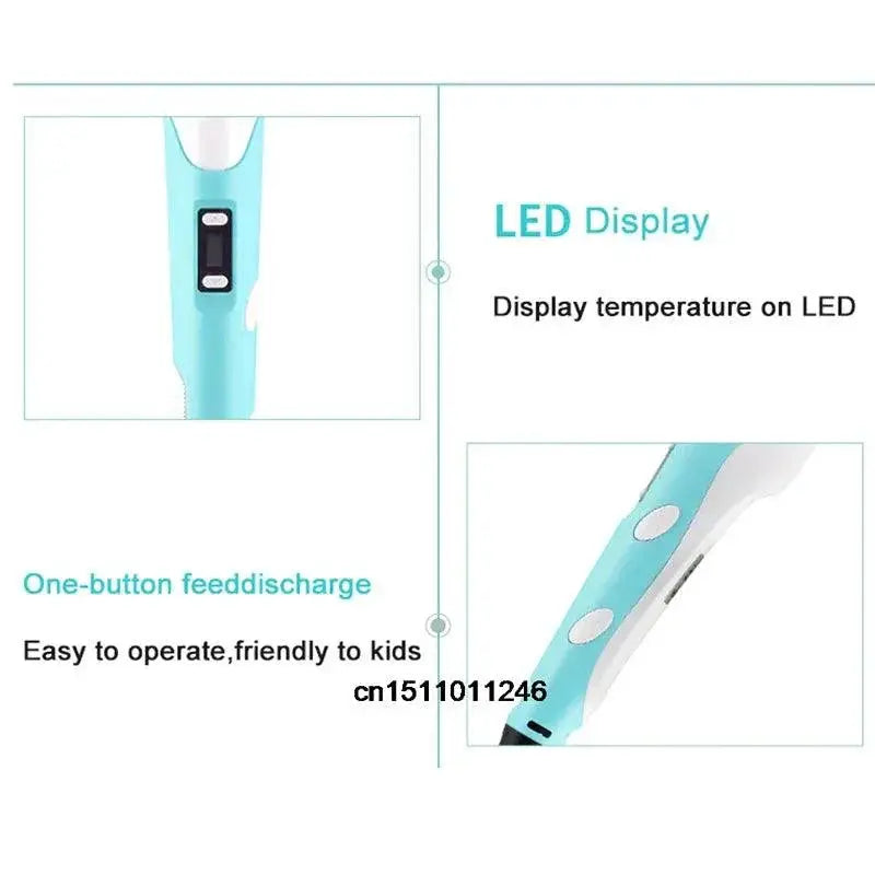 Kids 3D Printing Pen With Adjustable Speed And LED Display