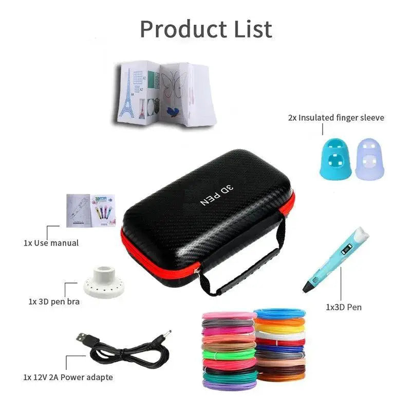 Kids 3D Printing Pen With Adjustable Speed And LED Display