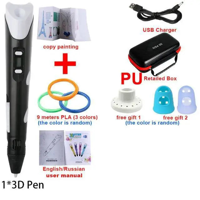 Kids 3D Printing Pen With Adjustable Speed And LED Display