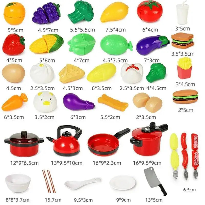 Kids Cooking Toy Set With Cutting Fruits And Accessories Fun