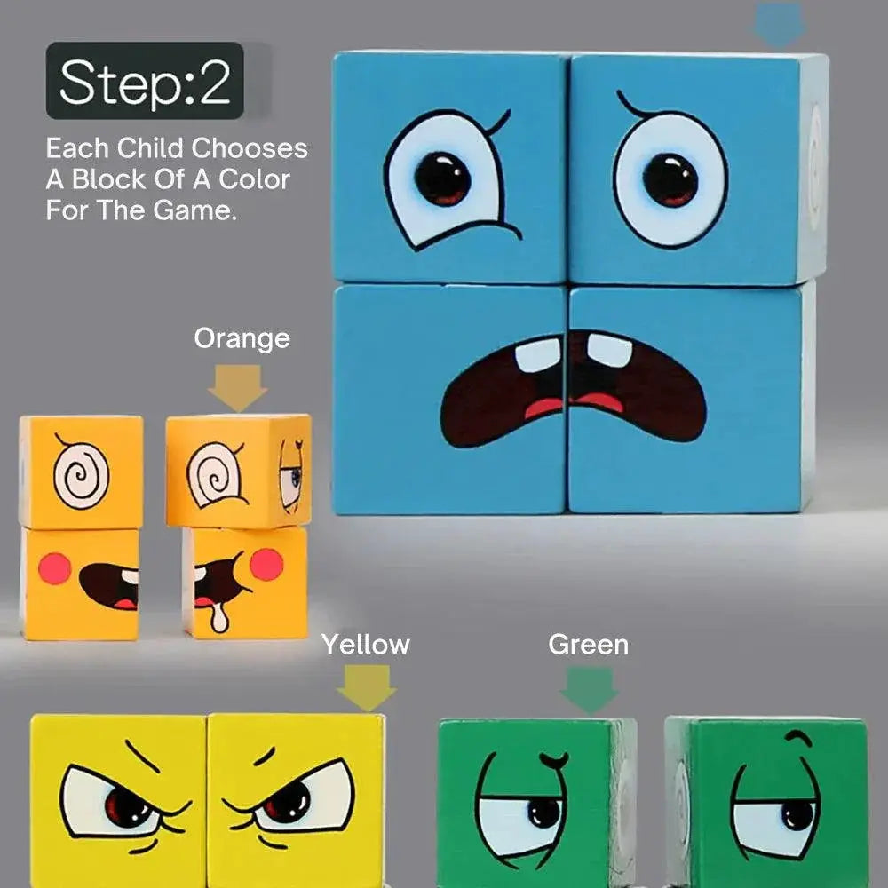 Kids Expression Puzzle Building Blocks Toy for Learning Fun