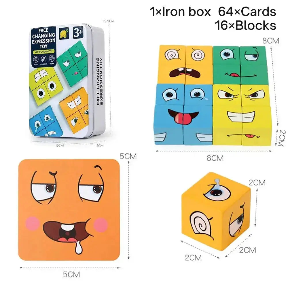 Kids Expression Puzzle Building Blocks Toy for Learning Fun