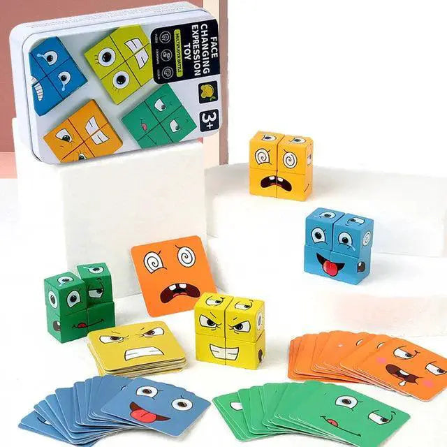 Kids Expression Puzzle Building Blocks Toy for Learning Fun