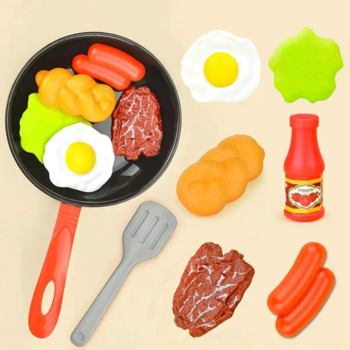 Kids Pretend Play Kitchen Cookware Set 8 Piece Food Toys
