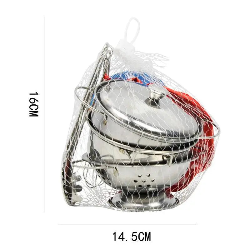 Kids Stainless Steel Cooking Toy Set 10 Pieces Kitchen Play