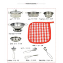 Kids Stainless Steel Cooking Toy Set 10 Pieces Kitchen Play