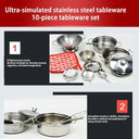 Kids Stainless Steel Cooking Toy Set 10 Pieces Kitchen Play