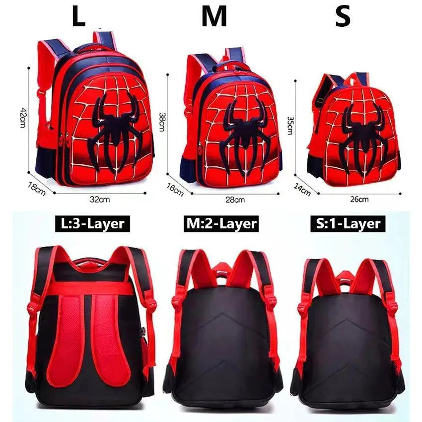 Kids Waterproof Backpack Large Capacity Spider King Bag