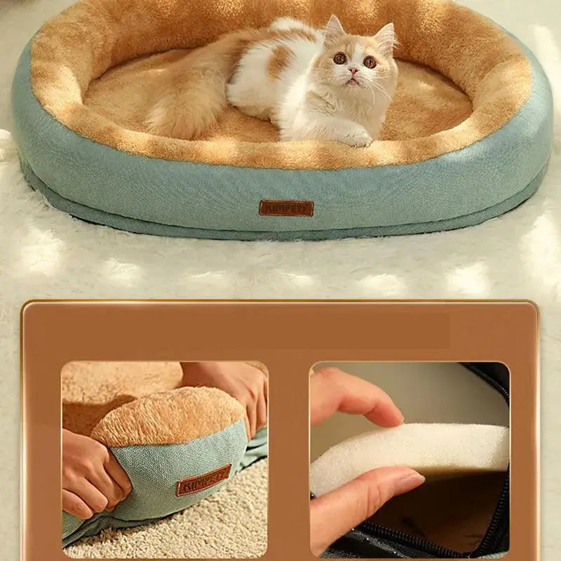Kimpets Cozy Cat and Dog Bed With Removable Washable Cushion