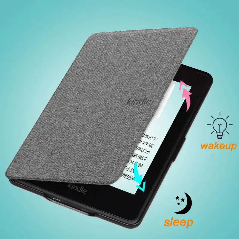 Kindle Fabric Cover And Leather Screen Protector Stylish
