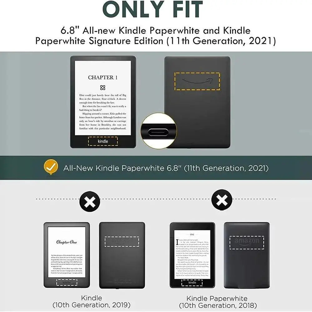 Kindle Paperwhite Smart Cover Slim PU Leather Folio Case
