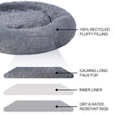 King Luxe Plush Dog Bed Cozy Round Bed for Pets Various Colors