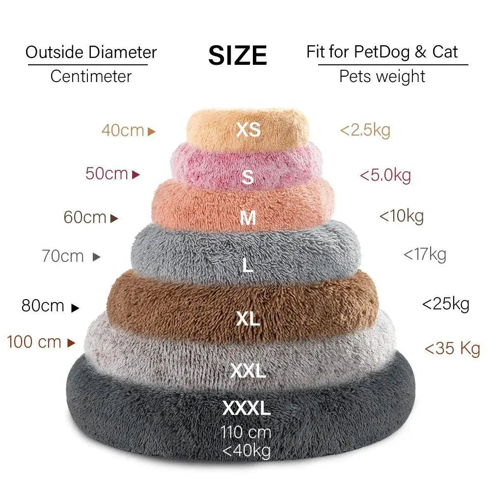 King Luxe Plush Dog Bed Round Bed for Pets in Various Colors