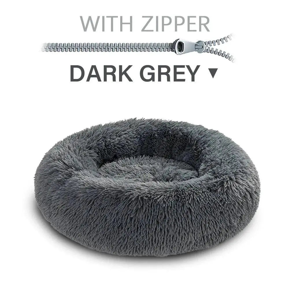 King Luxe Plush Dog Bed Round Bed for Pets in Various Colors