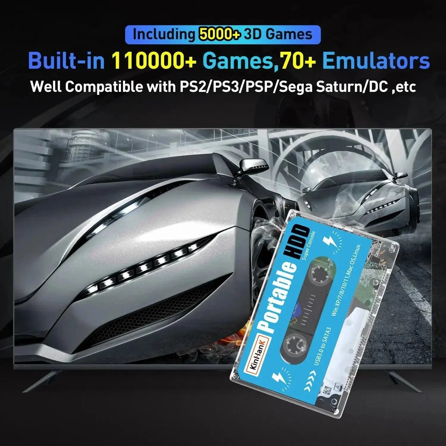 Kinhank Super Console 500G 100000 Games 70 Emulators