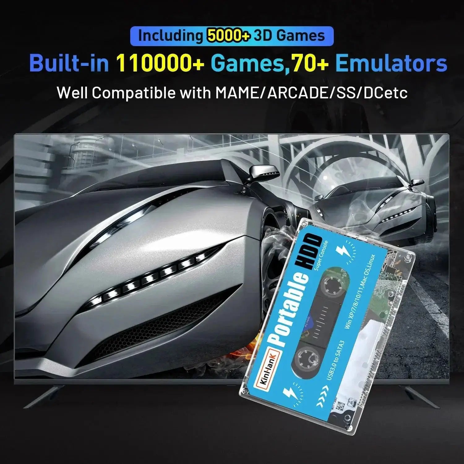 Kinhank Super Console X Batocera 33 500GB Retro Gaming Disk