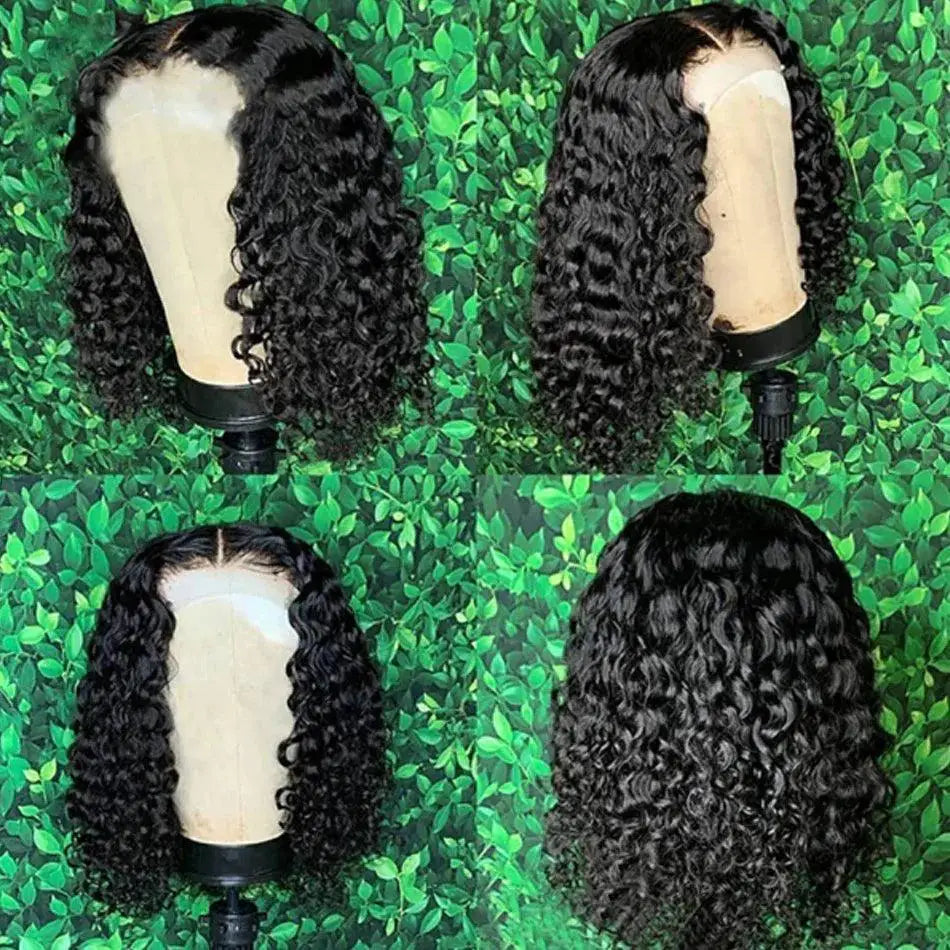 Kinky Curly Bob Lace Front Wig 100 Percent Human Hair