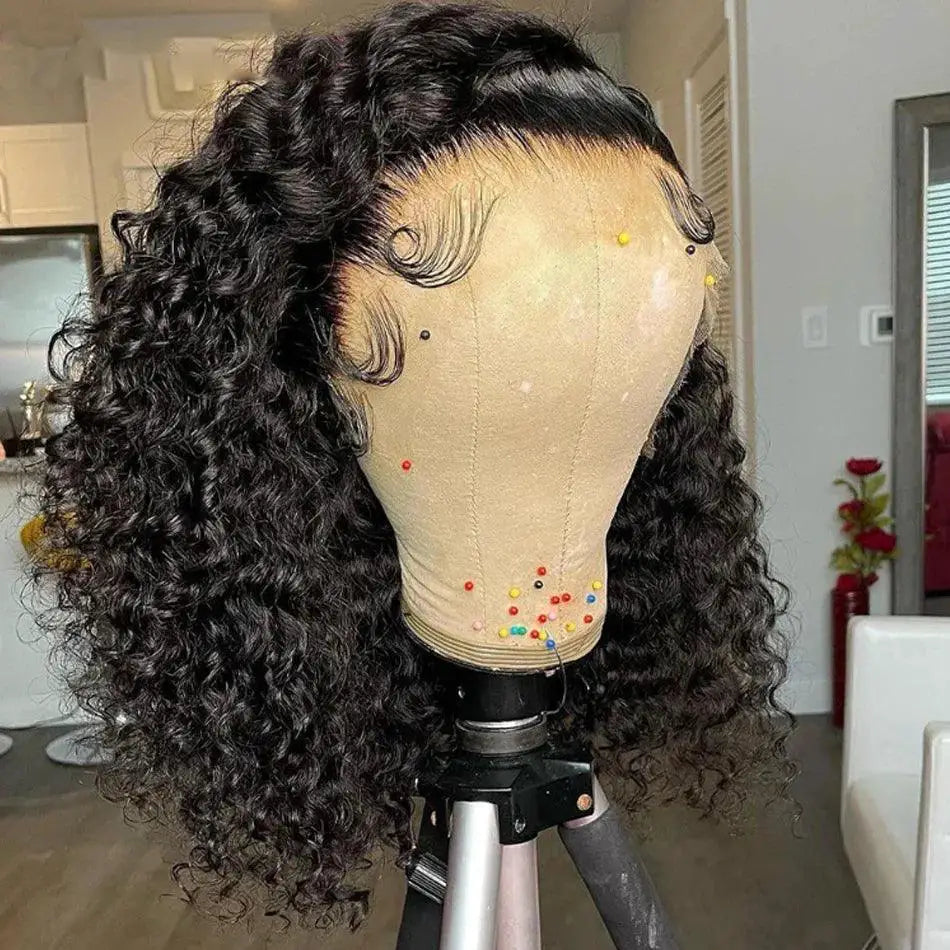 Kinky Curly Bob Lace Front Wig 100 Percent Human Hair