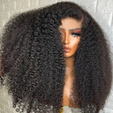 Kinky Curly Indian Remy Hair Lace Front Wig Natural Look