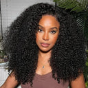 Kinky Curly Indian Remy Hair Lace Front Wig Natural Look