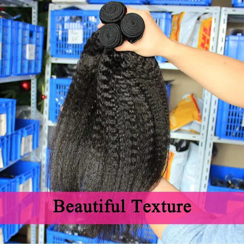 Kinky Straight Raw Indian Virgin Hair Bundles Kit Extensions