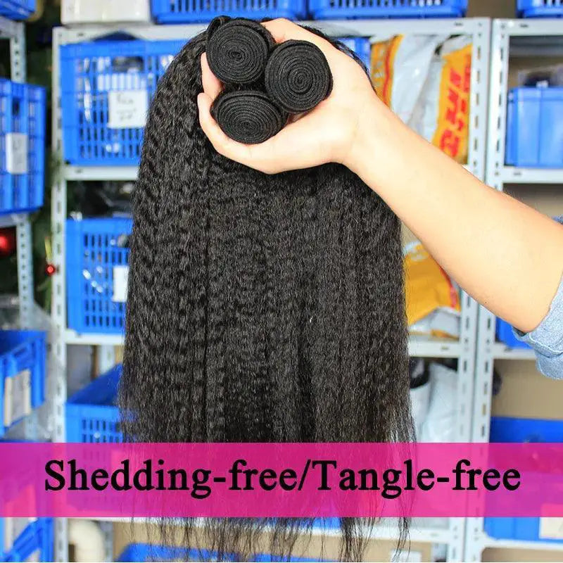 Kinky Straight Raw Indian Virgin Hair Bundles Kit Extensions