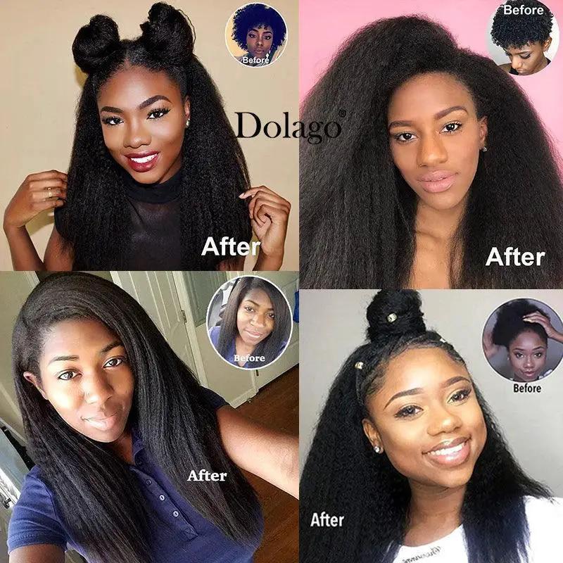 Kinky Straight Raw Indian Virgin Hair Bundles Kit Extensions