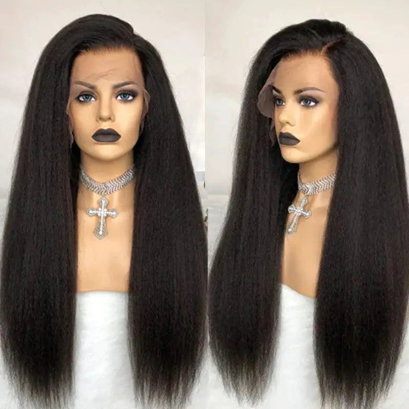 Kinky Straight Remy Human Hair Wig For Volume And Style