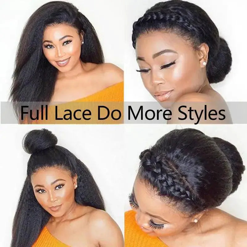 Kinky Straight Remy Human Hair Wig For Volume And Style